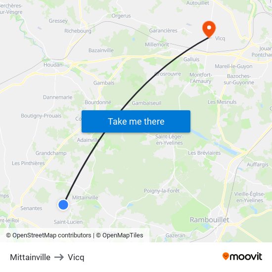 Mittainville to Vicq map
