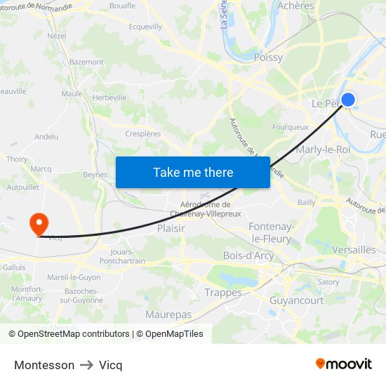 Montesson to Vicq map