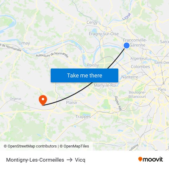 Montigny-Les-Cormeilles to Vicq map