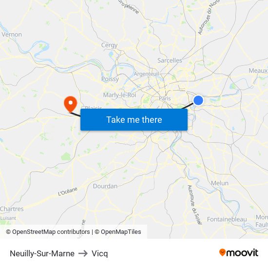Neuilly-Sur-Marne to Vicq map