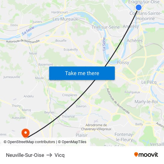 Neuville-Sur-Oise to Vicq map