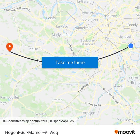 Nogent-Sur-Marne to Vicq map