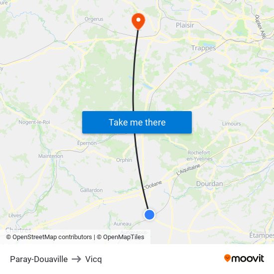 Paray-Douaville to Vicq map