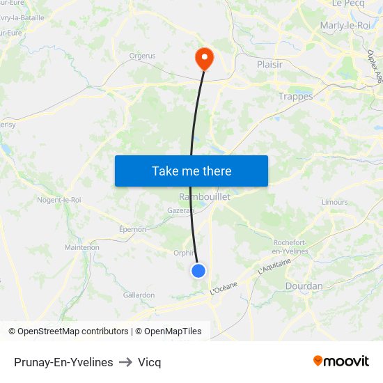 Prunay-En-Yvelines to Vicq map
