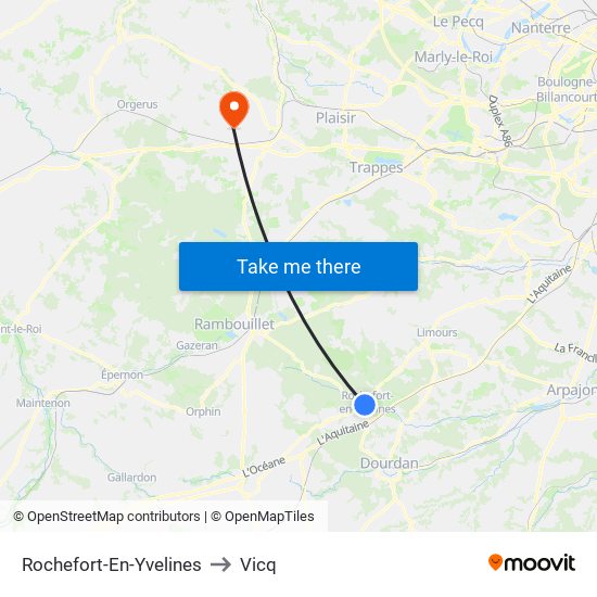 Rochefort-En-Yvelines to Vicq map