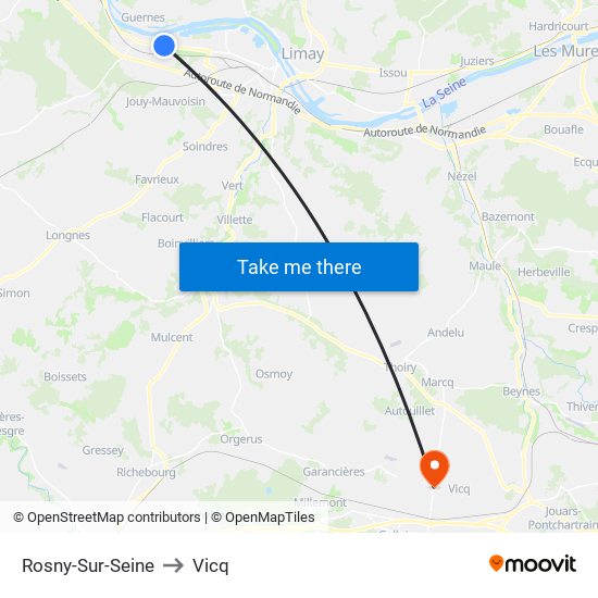Rosny-Sur-Seine to Vicq map
