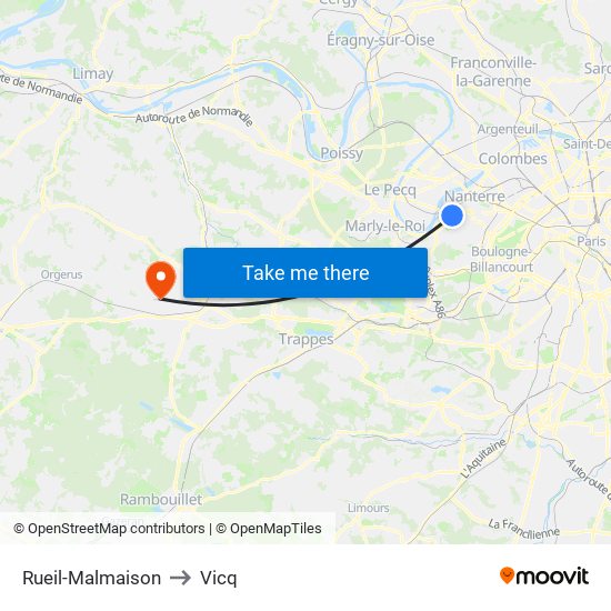 Rueil-Malmaison to Vicq map