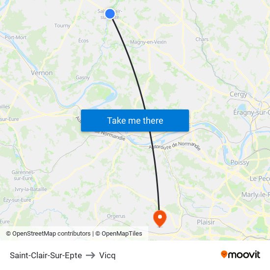 Saint-Clair-Sur-Epte to Vicq map