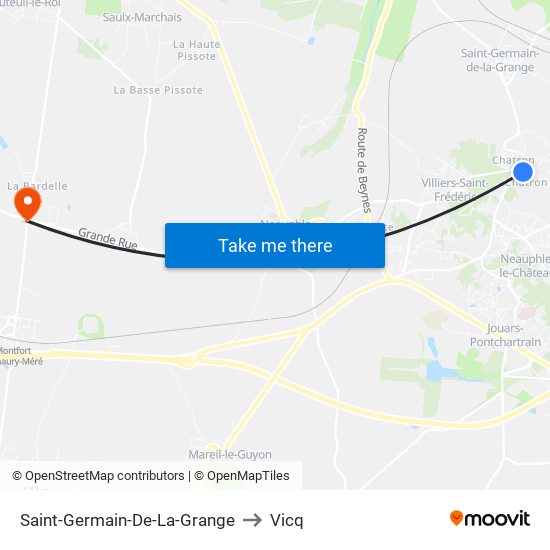 Saint-Germain-De-La-Grange to Vicq map