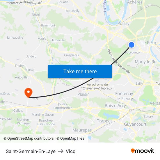 Saint-Germain-En-Laye to Vicq map