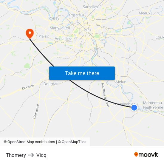 Thomery to Vicq map