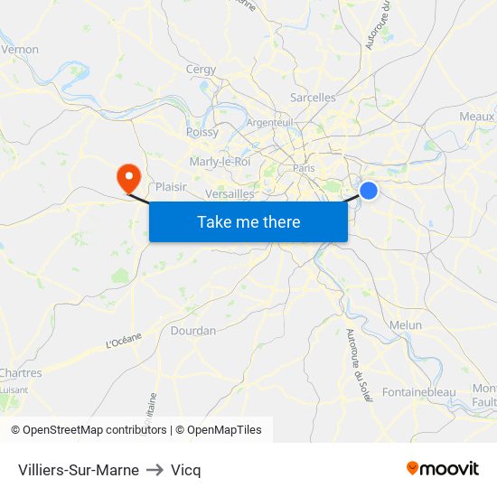 Villiers-Sur-Marne to Vicq map