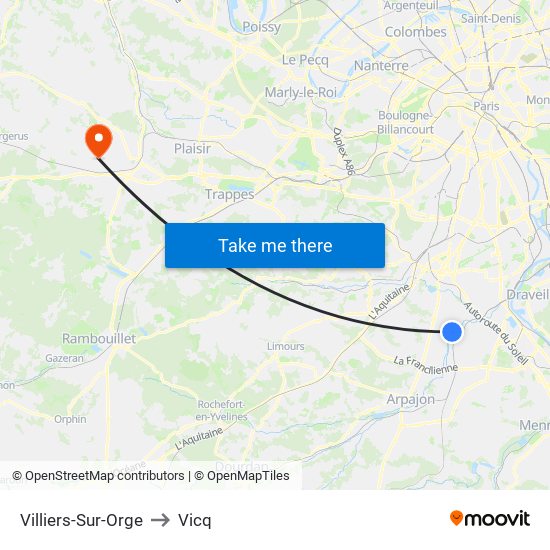 Villiers-Sur-Orge to Vicq map