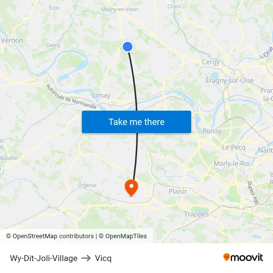 Wy-Dit-Joli-Village to Vicq map