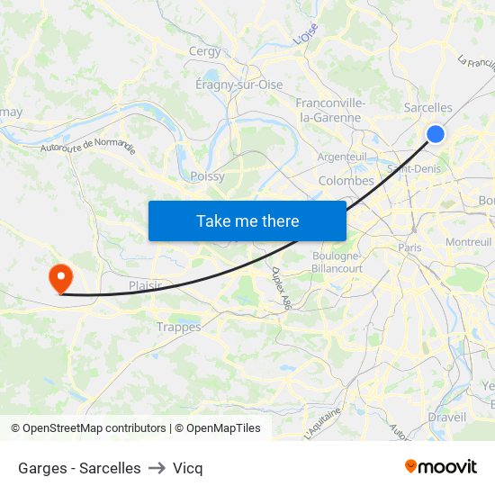 Garges - Sarcelles to Vicq map