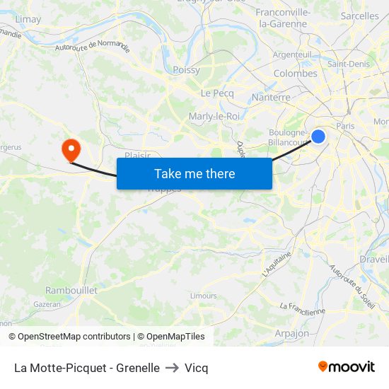 La Motte-Picquet - Grenelle to Vicq map