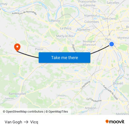 Van Gogh to Vicq map