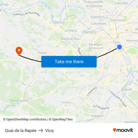 Quai de la Rapée to Vicq map