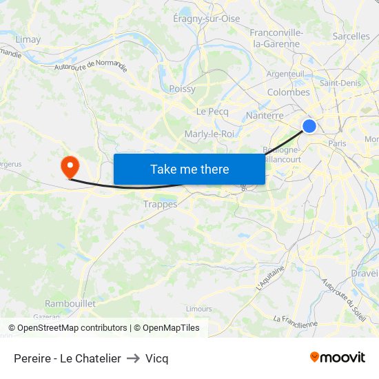 Pereire - Le Chatelier to Vicq map