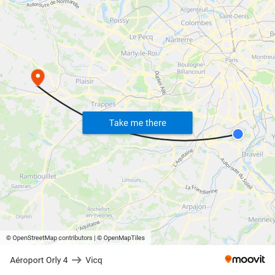 Aéroport Orly 4 to Vicq map