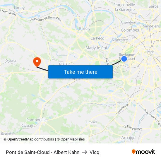 Pont de Saint-Cloud - Albert Kahn to Vicq map