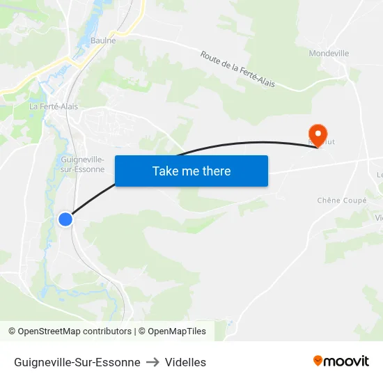 Guigneville-Sur-Essonne to Videlles map