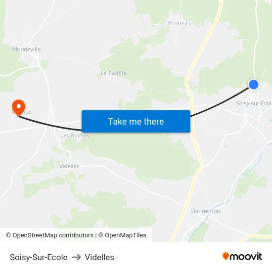 Soisy-Sur-Ecole to Videlles map