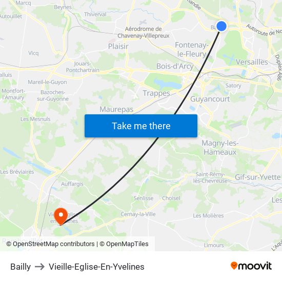 Bailly to Vieille-Eglise-En-Yvelines map