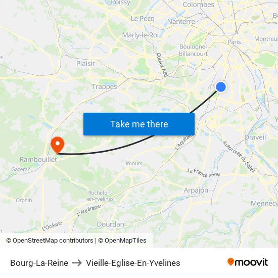 Bourg-La-Reine to Vieille-Eglise-En-Yvelines map