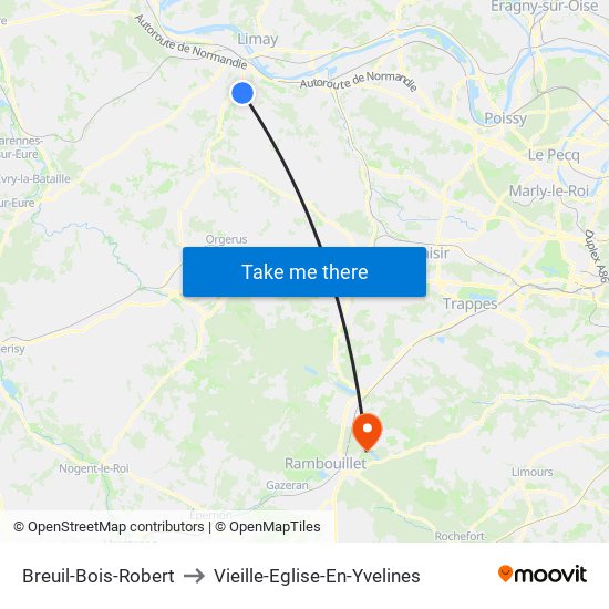 Breuil-Bois-Robert to Vieille-Eglise-En-Yvelines map