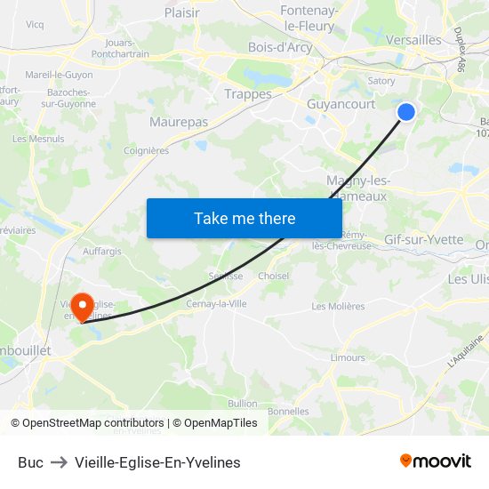 Buc to Vieille-Eglise-En-Yvelines map
