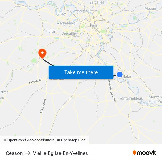 Cesson to Vieille-Eglise-En-Yvelines map
