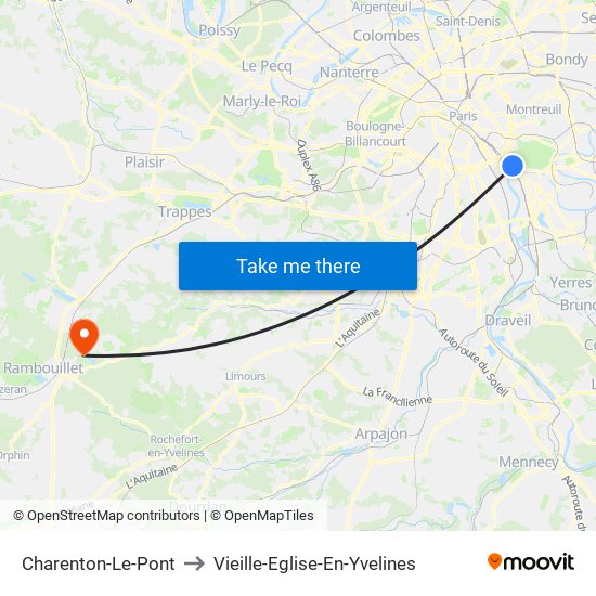 Charenton-Le-Pont to Vieille-Eglise-En-Yvelines map