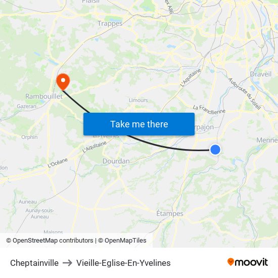 Cheptainville to Vieille-Eglise-En-Yvelines map