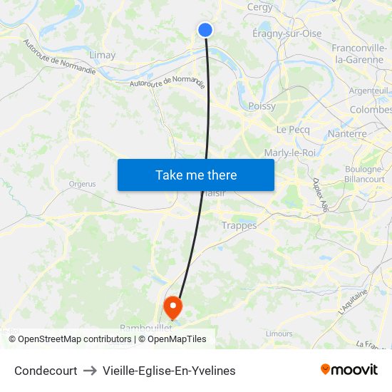 Condecourt to Vieille-Eglise-En-Yvelines map