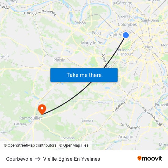 Courbevoie to Vieille-Eglise-En-Yvelines map