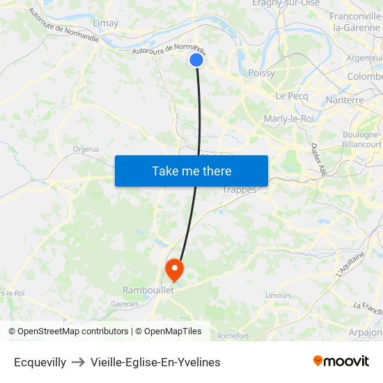 Ecquevilly to Vieille-Eglise-En-Yvelines map