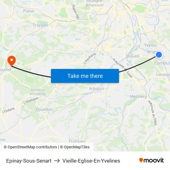 Epinay-Sous-Senart to Vieille-Eglise-En-Yvelines map