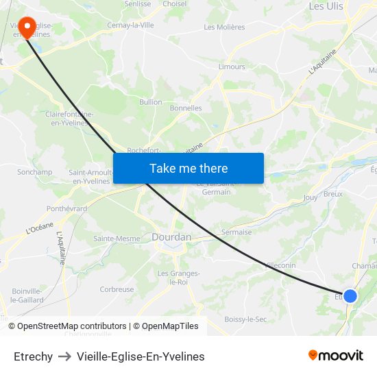 Etrechy to Vieille-Eglise-En-Yvelines map