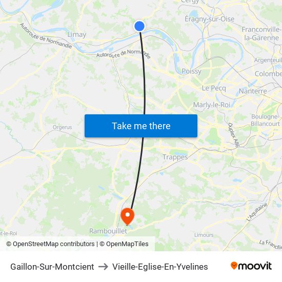 Gaillon-Sur-Montcient to Vieille-Eglise-En-Yvelines map