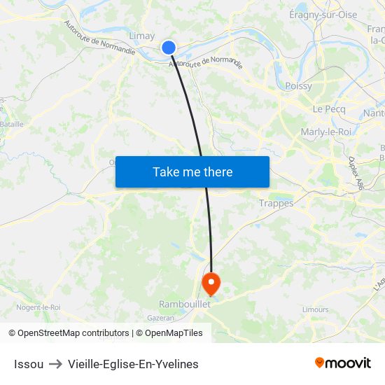 Issou to Vieille-Eglise-En-Yvelines map