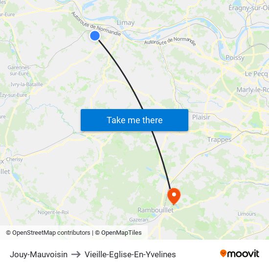 Jouy-Mauvoisin to Vieille-Eglise-En-Yvelines map