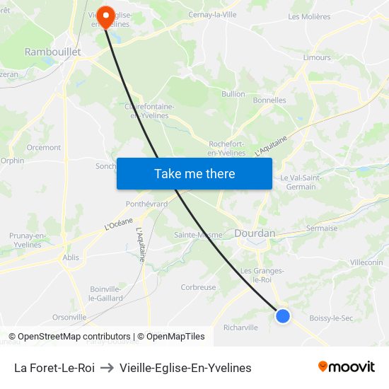La Foret-Le-Roi to Vieille-Eglise-En-Yvelines map