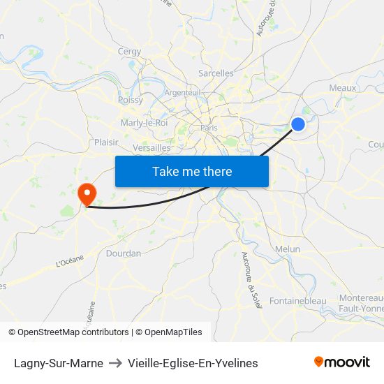 Lagny-Sur-Marne to Vieille-Eglise-En-Yvelines map