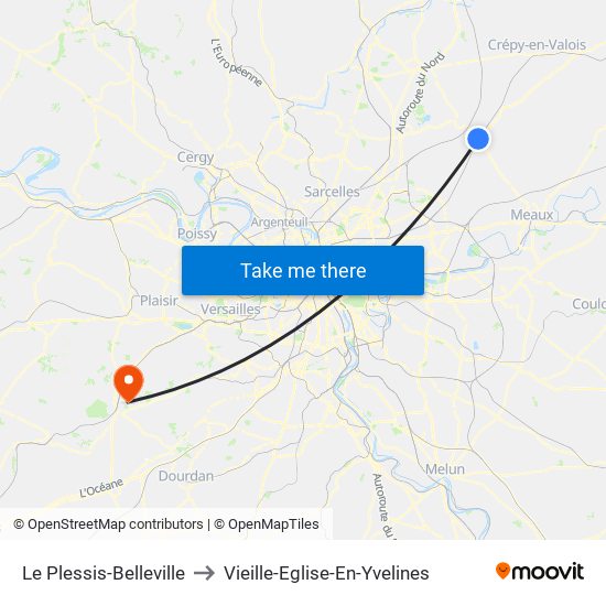 Le Plessis-Belleville to Vieille-Eglise-En-Yvelines map