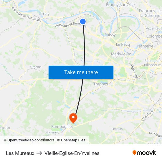 Les Mureaux to Vieille-Eglise-En-Yvelines map