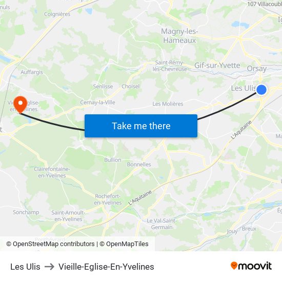 Les Ulis to Vieille-Eglise-En-Yvelines map