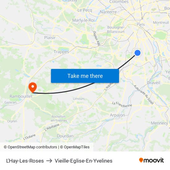 L'Hay-Les-Roses to Vieille-Eglise-En-Yvelines map