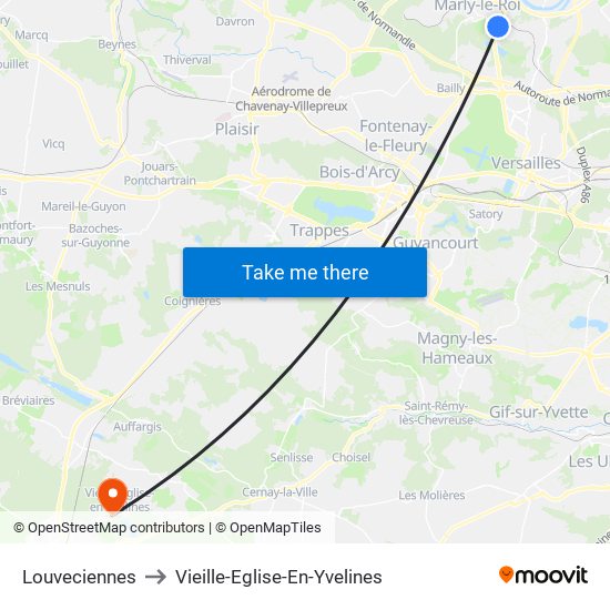 Louveciennes to Vieille-Eglise-En-Yvelines map