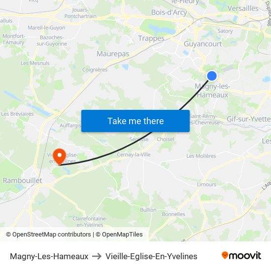 Magny-Les-Hameaux to Vieille-Eglise-En-Yvelines map